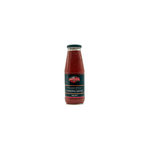 Balducci Italian-style cooking sauce in a 700g jar, featuring rich tomato and herb ingredients, ideal for pantry use.