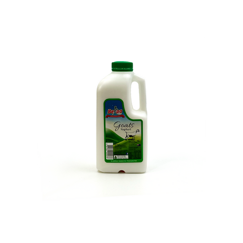 Top Fruit Market Bekaa Goats Yoghurt 1L in a fridge, creamy goat milk yogurt container on a shelf